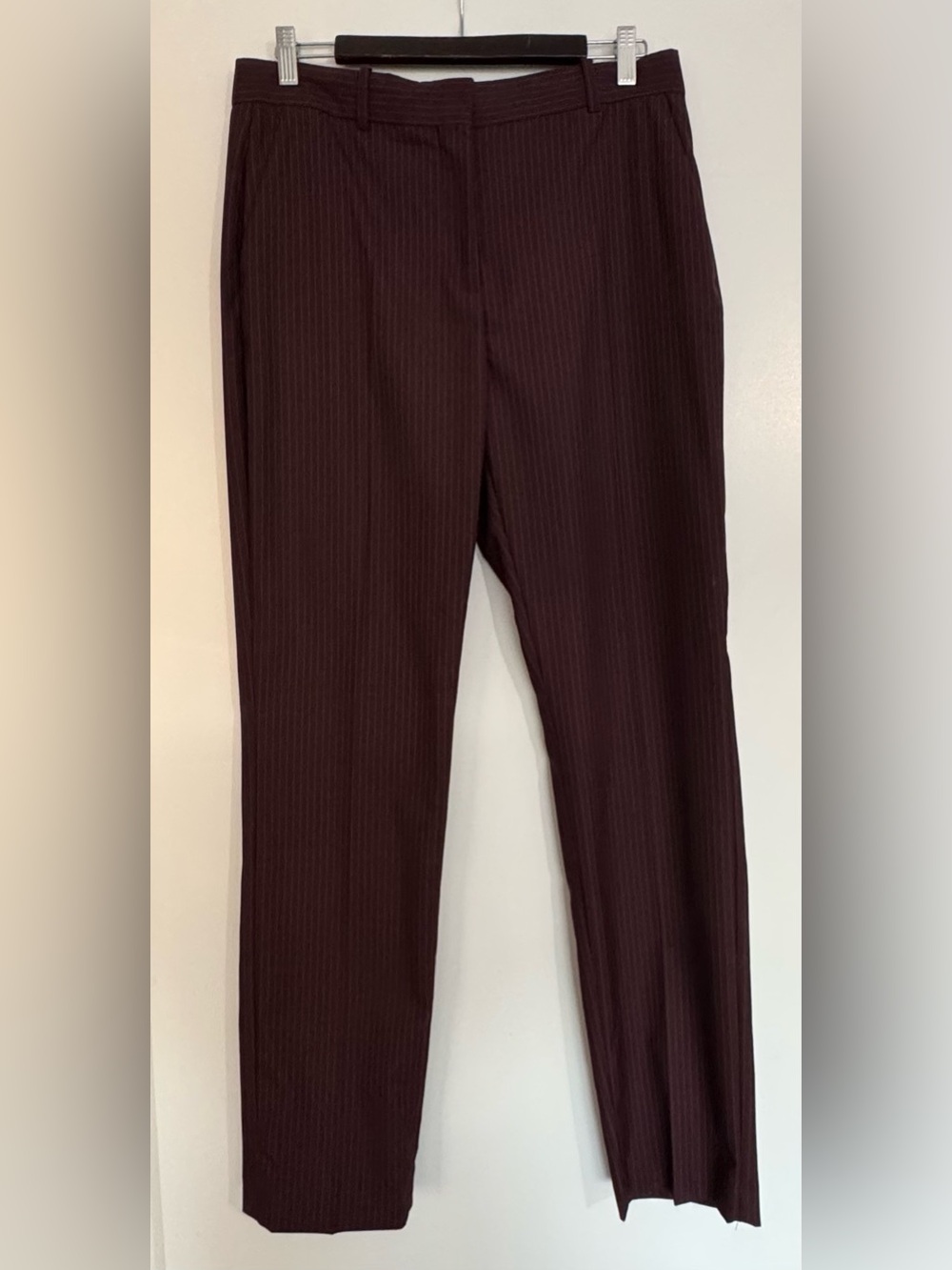 BNWOT -MNG Mango Burgundy Pinstripe Dress Pants  Women’s Size 8 Straight Leg